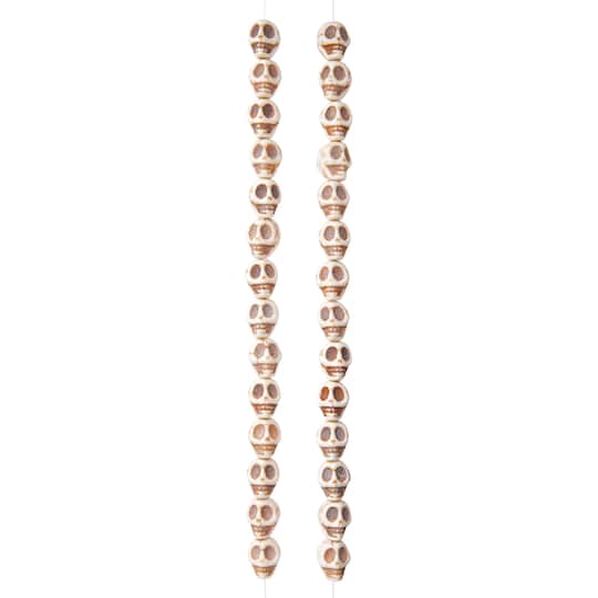 12 Pack: White Turquoise Skull Beads, 10mm by Bead Landing™